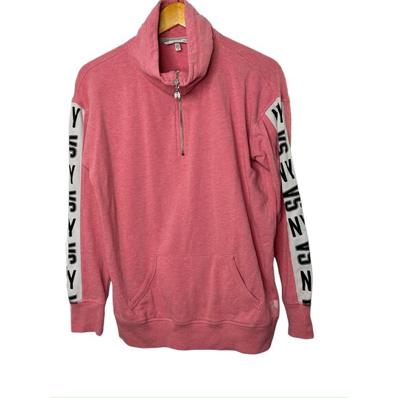 Victoria's Secret Pink 1/4 Zip Pullover Sweatshirt Sz Small Angel Wing Zip Pull - Picture 4 of 10